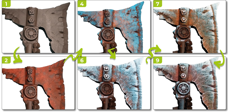 Bemalen einer rostigen Ork-Axt - Tutorial